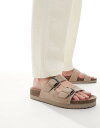 【送料無料】 ベルシュカ メンズ サンダル シューズ Bershka strap sandals in sand Sand(4)