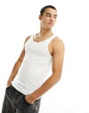 【送料無料】 リバーアイランド メンズ タンクトップ トップス River Island muscle fit tank in white WHITE