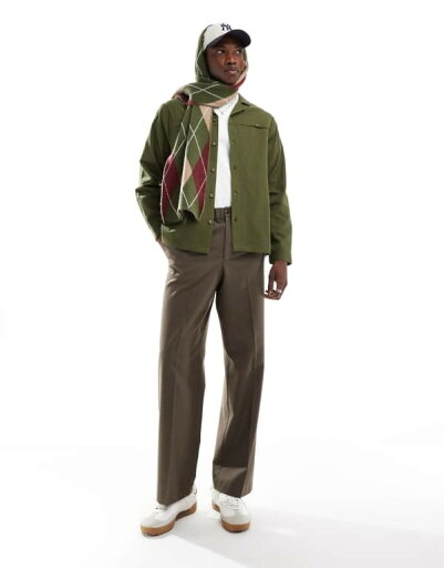 【送料無料】 アナザーインフルエンス メンズ シャツ トップス Another Influence camp collar utility shirt in olive Khaki 【送料無料】 アナザーインフルエンス メンズ シャツ トップス Another Influence camp collar utility shirt in olive Khaki