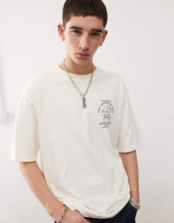 ̵   T ȥåץ Guess Originals t-shirt in white with carpente...