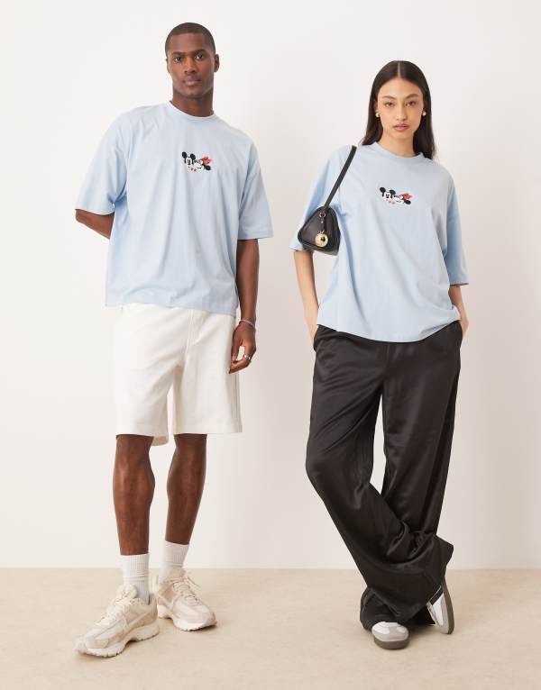 エイソス レディース トップス Tシャツ プリント シャツ ASOS DESIGN Disney oversized t-shirt with Mickey Mouse prints Angel falls ブルー