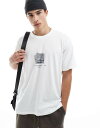 【送料無料】 ジャック アンド ジョーンズ メンズ Tシャツ トップス Jack & Jones oversized T-shirt with chest print in white Bright White(4)