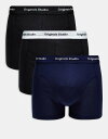 【送料無料】 ジャック アンド ジョーンズ メンズ トランクス アンダーウェア Jack & Jones 3-pack trunks in navy/black...