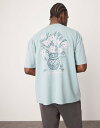 【送料無料】 エイソス メンズ Tシャツ トップス ASOS DESIGN oversized T-shirt with floral graphic in l...