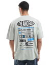 【送料無料】 エイソス メンズ Tシャツ トップス ASOS DESIGN oversized t-shirt with city graphic in gra...