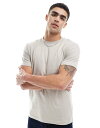 【送料無料】 エイソス メンズ Tシャツ トップス ASOS DESIGN essential crew neck t-shirt in stone Strin...
