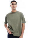 【送料無料】 エイソス メンズ Tシャツ トップス ASOS DESIGN essential oversized t-shirt in khaki Dusty...