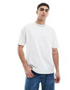 【送料無料】 エイソス メンズ Tシャツ トップス ASOS DESIGN essential oversized T-shirt in white heath...