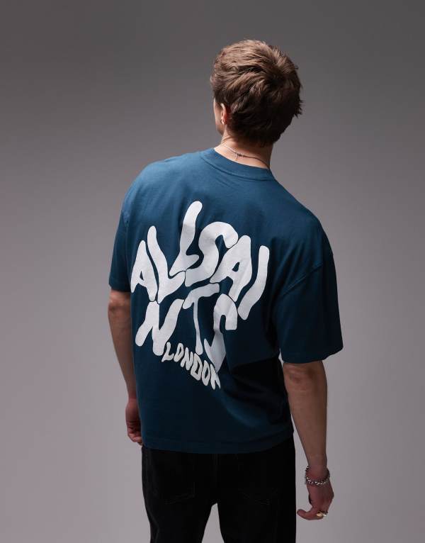 ̵ 륻  T ȥåץ AllSaints Orlando back print t-shirt in b...