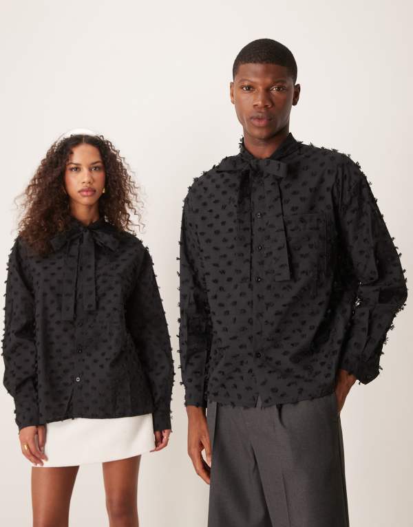 【送料無料】 シスタージュン レディース シャツ トップス Sister Jane 3D bow shirt in black Coal Black