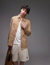 【送料無料】 マンゴ メンズ シャツ トップス Mango washed cotton overshirt in beige BEIGE