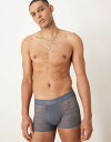 【送料無料】 カルバンクライン メンズ トランクス アンダーウェア Calvin Klein Sculpt low rise boxer briefs in gray lace BLUE(4)