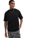 【送料無料】 リバーアイランド メンズ Tシャツ トップス River Island oversized t-shirt in black Black