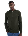 【送料無料】 ファーラー メンズ ポロシャツ トップス Farah blanes long sleeve polo in green MID GREEN
