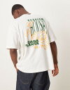 【送料無料】 エイソス メンズ Tシャツ トップス ASOS DESIGN oversized T-shirt with floral graphic in c...