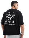 【送料無料】 エイソス メンズ Tシャツ トップス ASOS DESIGN boxy oversized t-shirt with celestial grap...