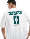 【送料無料】 エイソス メンズ Tシャツ トップス ASOS DESIGN oversized t-shirt with text graphics in wh...