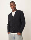 【送料無料】 マンゴ メンズ カーディガン アウター Mango wool mix cardigan in navy NAVY