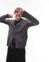 【送料無料】 マンゴ メンズ カーディガン アウター Mango soft touch wool mix cardigan in charcoal CHARCOAL(4)