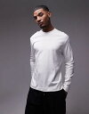 【送料無料】 マンゴ メンズ Tシャツ トップス Mango long sleeve t-shirt in white WHITE