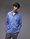 【送料無料】 マンゴ メンズ シャツ トップス Mango regular fit striped shirt in light blue LIGHT BLUE
