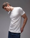 【送料無料】 マンゴ メンズ Tシャツ トップス Mango muscle fit T-shirt in white WHITE