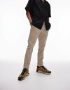 【送料無料】 トップマン メンズ カジュアルパンツ ボトムス Topman skinny chino pants in stone Stone(4)