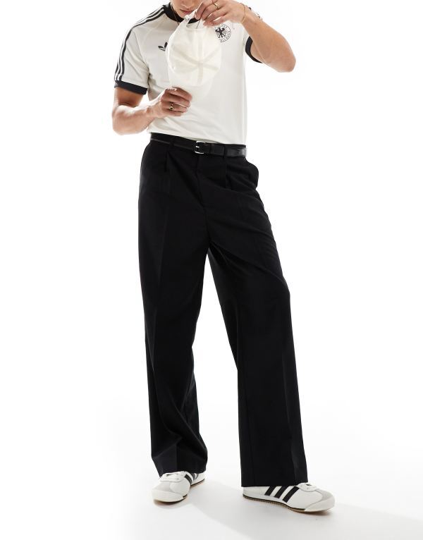 ウィークデイ メンズ ボトムス カジュアルパンツ パンツ Weekday Uno loose fit tailored pants Black ブラック