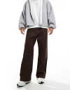 【送料無料】 アダプト メンズ カジュアルパンツ ボトムス ADPT wide fit pull-on cargo pants in chocolate brown Brown