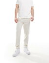 【送料無料】 エイソス メンズ カジュアルパンツ ボトムス ASOS DESIGN tapered fit pants in ecru microtexture ECRU(4)