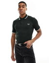 【送料無料】 フレッドペリー メンズ ポロシャツ トップス Fred Perry twin tipped logo polo in green Green