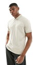 【送料無料】 セレクテッドオム メンズ ポロシャツ トップス Selected Homme half zip polo shirt in cream Oatmeal