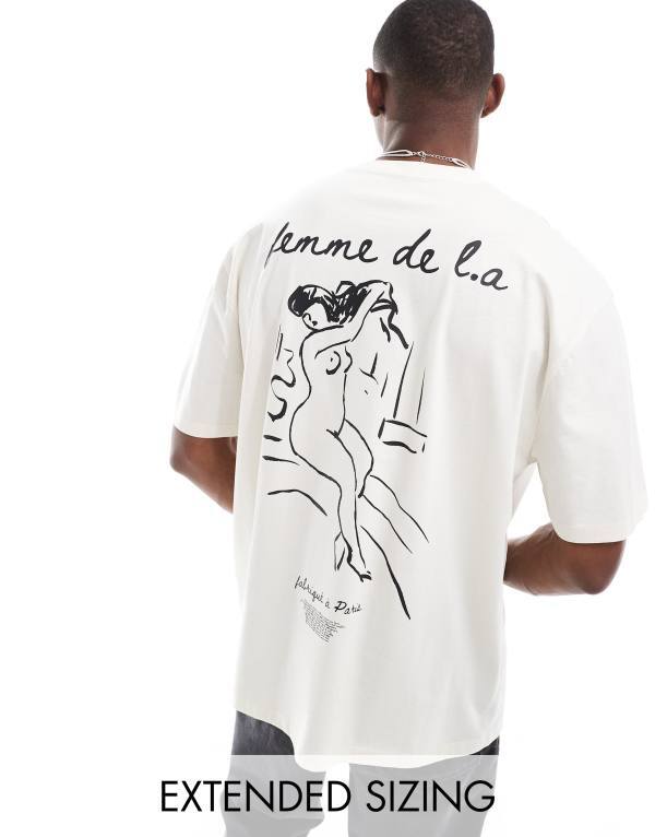 ̵   T ȥåץ ASOS DESIGN oversized t-shirt in white with ...