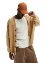 【送料無料】 エイソス メンズ カーディガン アウター ASOS DESIGN oversized knit plated fisherman ribbed cardigan in stone STONE(4)