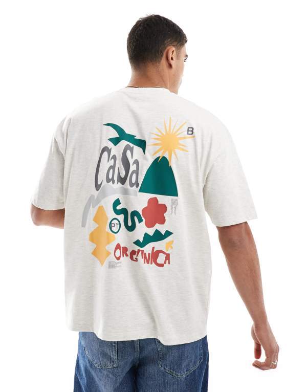 ̵   T ȥåץ ASOS DESIGN oversized t-shirt in oatmeal hea...