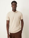 【送料無料】 セレクテッドオム メンズ ポロシャツ トップス Selected Homme knitted polo shirt in cream Oatmeal