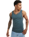 【送料無料】 エイソス メンズ ベスト トップス ASOS DESIGN muscle fit tank top in charcoal Dark Slate