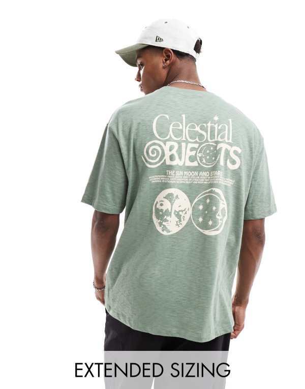 ̵   T ȥåץ ASOS DESIGN relaxed t-shirt in green fabric ...
