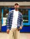 【送料無料】 トップマン メンズ カーディガン アウター Topman oversized cardigan in abstract pattern in bl...