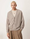 【送料無料】 エイソス メンズ カーディガン アウター ASOS DESIGN Premium 100% cashmere oversized boxy fit...