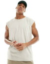 【送料無料】 ブレーブソウル メンズ タンクトップ トップス Brave Soul raw edge tank top in light gray Gray