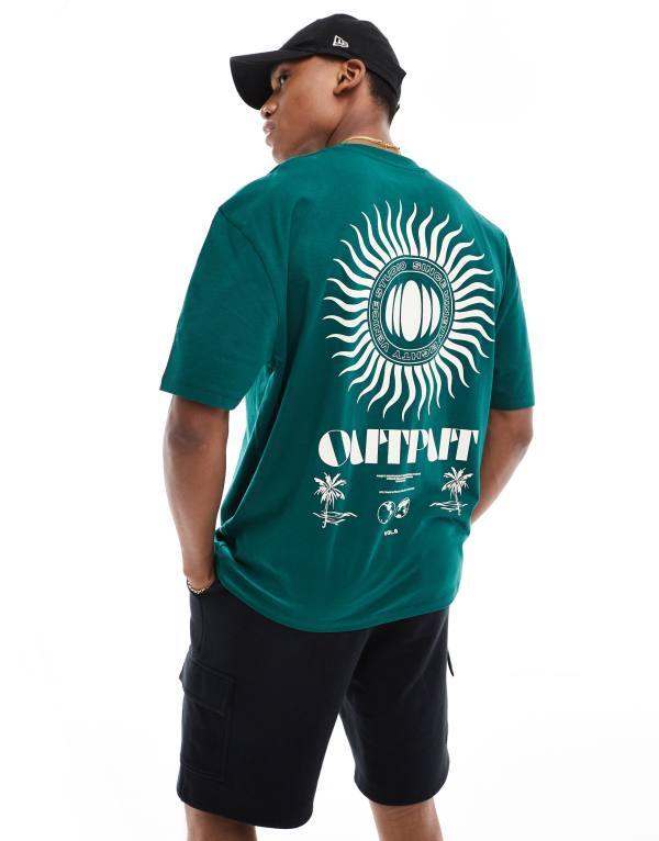̵   T ȥåץ ASOS DESIGN oversized T-shirt in green with ...
