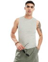 【送料無料】 エイソス メンズ ベスト トップス ASOS DESIGN muscle fit tank top in beige fabric BEIGE