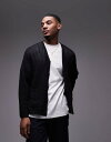 【送料無料】 トップマン メンズ カーディガン アウター Topman knitted crochet cardigan in black Black