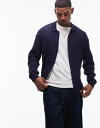 【送料無料】 トップマン メンズ カーディガン アウター Topman ladder stitch cardigan in navy NAVY