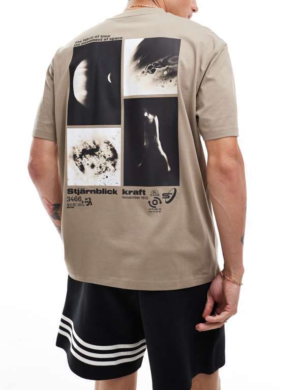 ̵   T ȥåץ ASOS DESIGN relaxed t-shirt with celestial b...