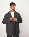 【送料無料】 エイソス メンズ ジャケット・ブルゾン アウター ASOS DESIGN oversized slouchy suit jacket in charcoal CHARCOAL