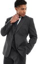 【送料無料】 エイソス メンズ ジャケット・ブルゾン アウター ASOS DESIGN slim suit jacket in charcoal CHARCOAL