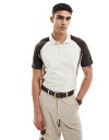 【送料無料】 エイソス メンズ ポロシャツ トップス ASOS DESIGN relaxed cut and sew polo in beige Multi(4)