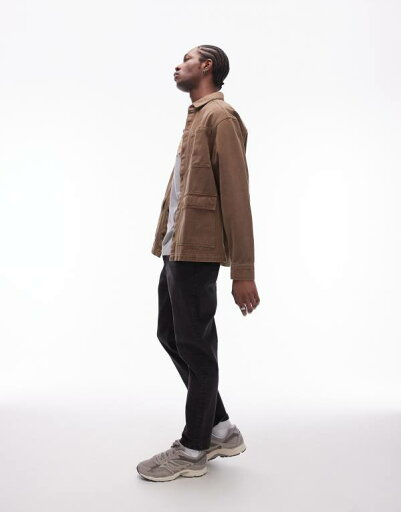 【送料無料】 トップマン メンズ シャツ トップス Topman long sleeve overshirt in brown Mid Brown 【送料無料】 トップマン メンズ シャツ トップス Topman long sleeve overshirt in brown Mid Brown